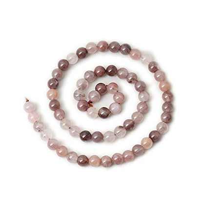 60PCS 6mm Natural Pruple Berry Quartzite Crystal Round Loose Beads for Jewelry Making 1 Strand 15" - color: Pruple Berry Quartzite, size: 6mm