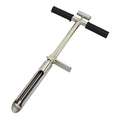 Soil Sample Probe 20” with Ejector and Foot Pedal,Soil Probe Stainless Steel T-Style Handle Soil Test Kit,Soil Probe Rod for Soil Sampling Plant Care/Agriculture/Garden/Farm - size: 20”S/T-Style（B）