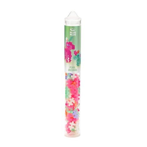 PLUS PLUS Unicorn Tube, Pearl Mix - 3D Animal Figure Building Block Set - color: Pearl Mix