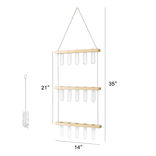 Mkono Plant Propagation Station, 3 Tier Beige Wall Hanging Vase Test Tubes - color: Beige, size: Medium