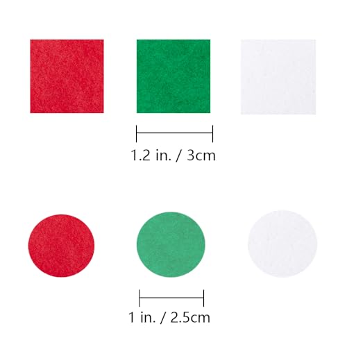 3000 Pcs Christmas Red Green White Tissue Paper Squares 1.2" Tissue Paper Confettis Round Circle 1" for Kids DIY New Year Holiday Tree Ornaments Wreaths Cone Scrapbooking Decors