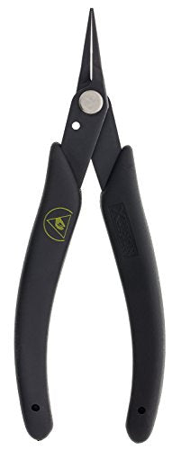 Xuron - 450SAS Tweezer Nose Pliers - Serrated, ESD Safe Grips - size: Serrated Static Control Grips