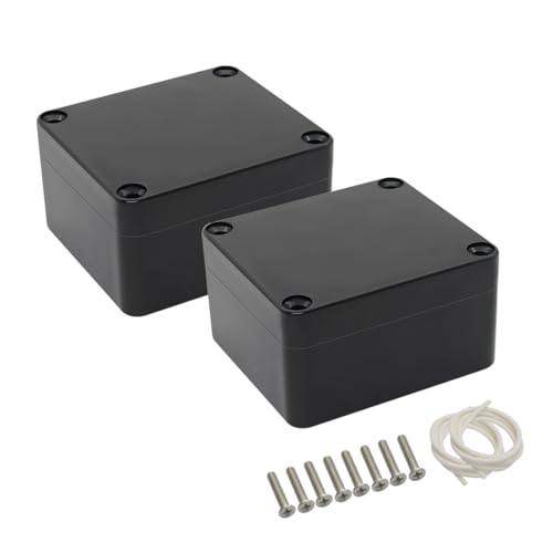 LeMotech Electrical Box ABS Plastic Project Box IP65 Waterproof Junction Box Project Case Universal Enclosure for Electronics Black 2.48x 2.28x 1.37 inch(63x58x35mm)(Pack of 2) - color: Black (2 packs), size: 2.48" x 2.28" x 1.37"