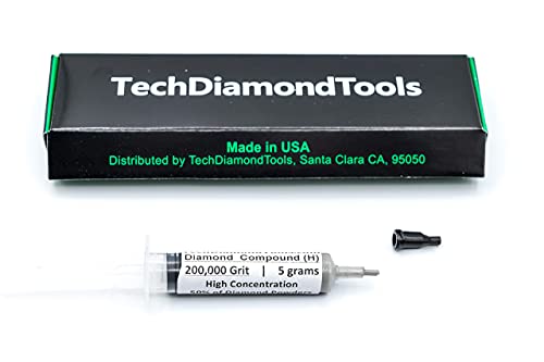 TechDiamondTools Diamond Polishing Compound Polishing Paste USA Made 200,000 Grit 0-0.1 Microns for Marble Glass Metal Rock Jewelry Resin Silver Chrome Gemstone with High Concentration Diamond Powder - size: 200,000 grit / 0 - 0.1 microns
