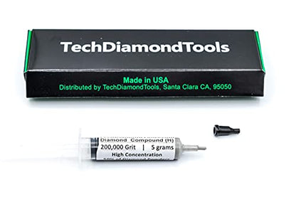 TechDiamondTools Diamond Polishing Compound Polishing Paste USA Made 200,000 Grit 0-0.1 Microns for Marble Glass Metal Rock Jewelry Resin Silver Chrome Gemstone with High Concentration Diamond Powder - size: 200,000 grit / 0 - 0.1 microns
