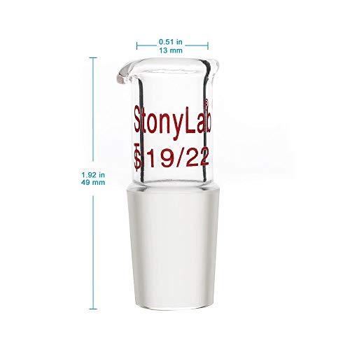 stonylab Borosilicate Glass Liquid Pourout Adapter, with 19/22 Inner Joint, for Laboratory Applications - size: 19/22 Joint
