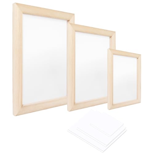 Ngdhkd 3Pcs Paper Making Frame Kit Wooden Paper Making Screen with Mesh