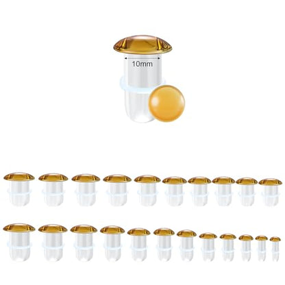Glass Ear Stretching Kit Single Flare Plugs & Rubber Rings Unique 1mm Increments 3mm-25mm Gradual Sizing Smooth Glass Gauges for Daily Wear Earring Expander Stretcher Piercing Body Jewelry 2Pc - color: Brown, size: 10mm