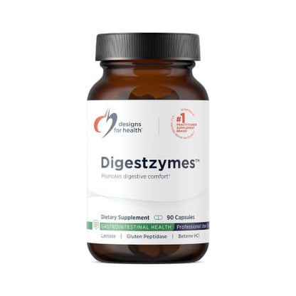 Designs for Health Digestzymes, Support Gas & Bloating Relief, 90 Capsules - size: 90 Count (Pack of 1)