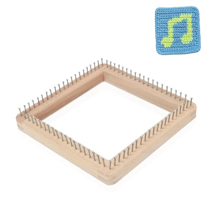 HERCHR Wooden Knitting Loom, Wooden Loom Frame Weaving Loom DIY Solid Wood Multifunctional Blanket Crochet Loom Knitting Board Loom Tool for DIY Weaving Beginner Children Adults, 20 * 20cm - color: 20*20CM