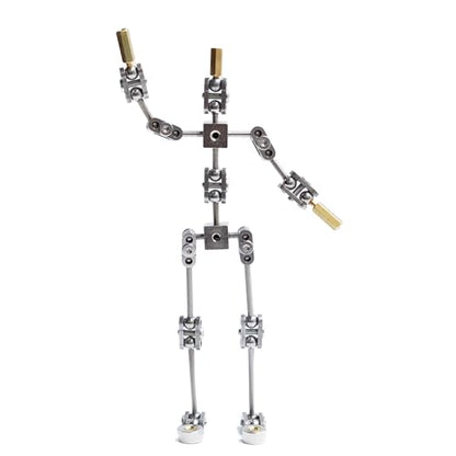 Studio Stop Motion Armature Kit - Feet Tie Down DIY Metal Puppet Figure Skeletons Easy Assembly for Animation Character Design & Creative Fun, Perfect for Stop Motion Animation (Silver, 6in) - size: 6in