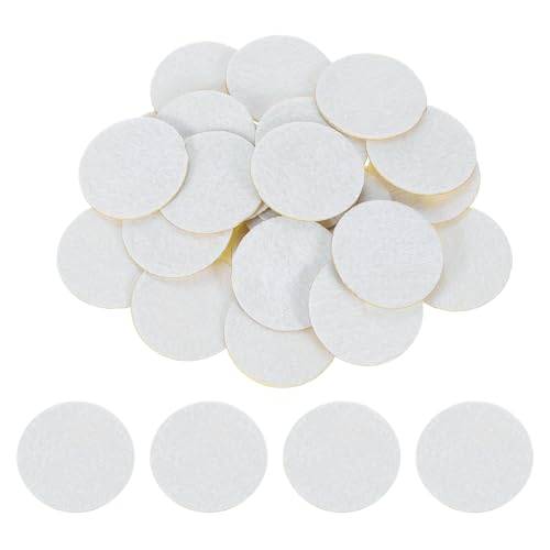 uxcell 80Pcs Round Felt Circles, 30mm (1-1/8") White Non-Woven Felt Fabric Sticker Self-Adhesive Felt Pads Pre Cut Felt Pads for Sewing Costume Handcraft Cut Crafts DIY Projects - color: White, size: 30mm