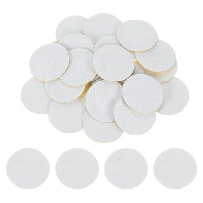 uxcell 80Pcs Round Felt Circles, 30mm (1-1/8") White Non-Woven Felt Fabric Sticker Self-Adhesive Felt Pads Pre Cut Felt Pads for Sewing Costume Handcraft Cut Crafts DIY Projects - color: White, size: 30mm