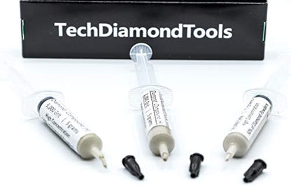 TechDiamondTools Diamond Polishing Paste Kit — 3 Grits (3000, 5000, 14000) | USA Made | Oil-Based Syringes | Progressive Polishing Set for Metal, Glass, Gemstone, Knife, Jewelry | 50% Diamond Powder - size: 3000 5000 14000 Grit, style: High 50% concentrat