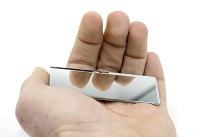 EISCO 10 Pack Rectangular Plano Glass Mirror, 3" x 1" - 2mm Thick Approx.