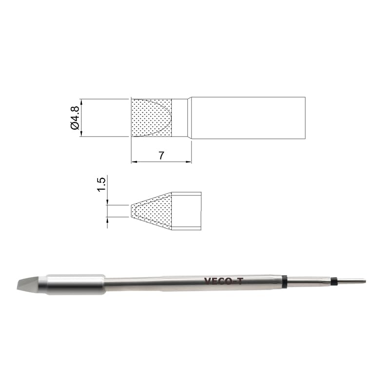 C245-D48 Soldering Iron Tips,Compatible with T245 Soldering Station,Ideal for Repair Mobile Phone Motherboard Watch - style: C245-D48