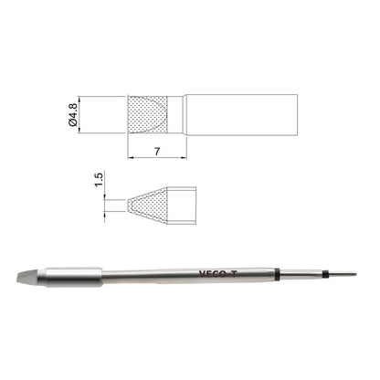 C245-D48 Soldering Iron Tips,Compatible with T245 Soldering Station,Ideal for Repair Mobile Phone Motherboard Watch - style: C245-D48