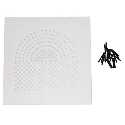 The Beadsmith Wig Jig Centaur Lite Wire Elements Acrylic Square Jig 4 x 4, 441 Holes, 10 Removable Metal Pegs Tool for Making Wire Components and Jewelry Designs - size: 4" x 4" Square Jig