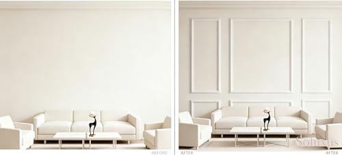 Peel and Stick Wall Molding Kit, 24 Pre-Cut Pieces, 6 Frames for Home Decor