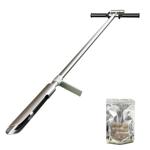 42 in Soil Sampler Probe,Stainless Steel Soil Sampler Probe,with Ejector Foot Pedal Reusable Sample Bag for Lawn Plant Garden Farm Soil Sampling