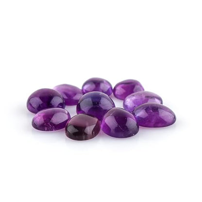CRYSTALIS Wholesale 10pcs Natural Amethyst Loose Gemstone Bulk Cabochons Jewelry Making Supply, Chakra Healing Polished Stones, Wire Wrapping, DIY, Gem Collection, Mix-Shape, 8-15mm
