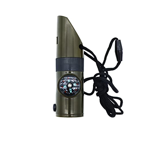 Outdoor Survival Whistle, high-Decibel, with Built-in Compass, Survival Reflector, and LED Flashlight with Lanyard—the Perfect Essential Gear for Outdoor Camping and Exploration.