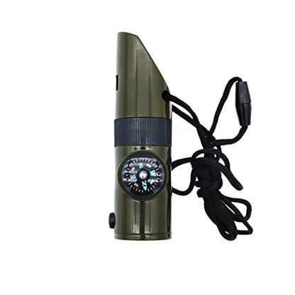 Outdoor Survival Whistle, high-Decibel, with Built-in Compass, Survival Reflector, and LED Flashlight with Lanyard—the Perfect Essential Gear for Outdoor Camping and Exploration.