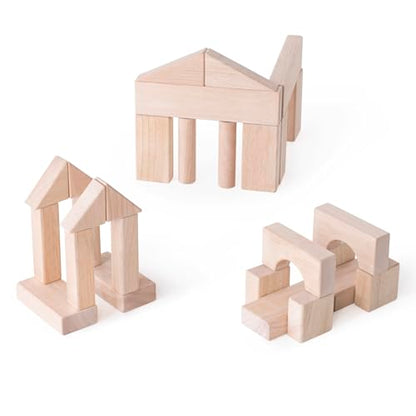 Guidecraft Unit Blocks Set D – 135 Piece Set: STEM Educational Creative Construction Toy for Toddlers, Wooden Block Play Building Set - size: 135 Pieces
