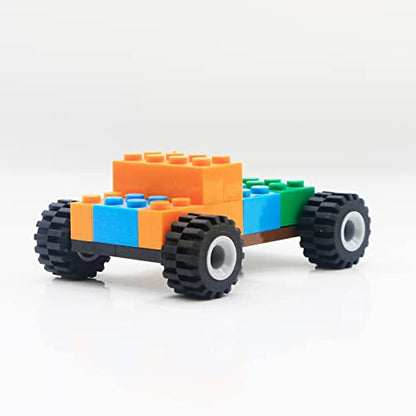Classic Bricks Wheels and Axles Sets, Over 400 + 56Pieces Building Block Toys, Car Parts Kits with Steering Wheels, Tims, Rubber Tires