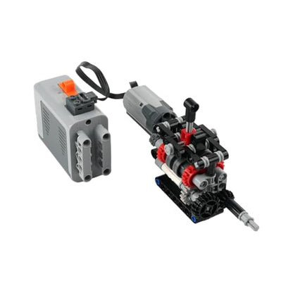 MOC 4-Speed Manual Transmission Gearbox Model Kit, DIY Functional Building Blocks, Compatible with Technical M Motor 8883/103739, Adult Engineering