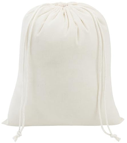 PALTERWEAR 100% Cotton Drawstring Bags 10‑Pack 7x9 Lightweight 70 GSM Muslin Pouch Set | Reusable Gift, Craft, Pantry, Travel Storage | Double Drawstring (Natural Beige, 7 x 9 Inches) - size: 7 x 9 Inches