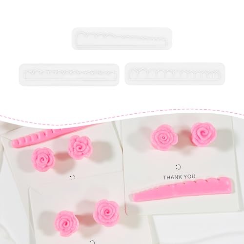 Xaekicr 3pcs Rose Petal Clay Cutters Set – Polymer Clay Cutters for Flower Earrings, Clay Molds for Jewelry Making, Clay Tools for DIY Art Projects - color: 2M color