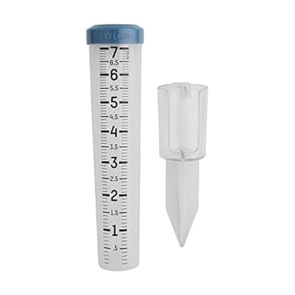 Taylor Freeze Proof Silicone Rain Gauge 7 Inch Capacity, Teal