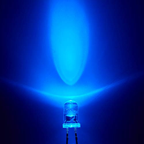 CHANZON 100 pcs 5mm Blinking Blue LED Diode Lights 1.5Hz Flashing - color: D) Clear Blue (100pcs)