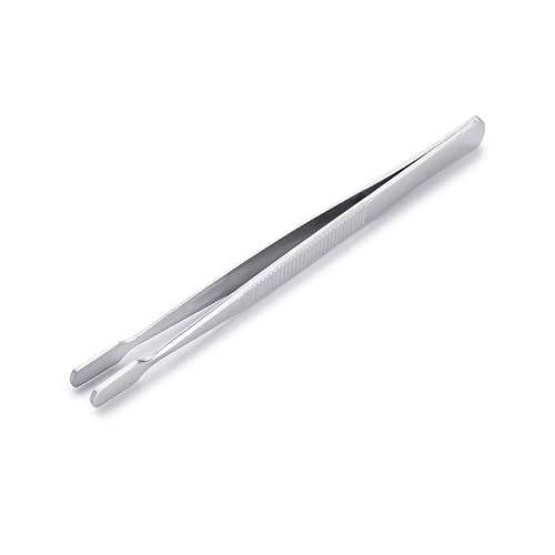 Huron Tweezers, Stamp, Flat Blade, 4.3" (1/3/10 pc) (1 pc) - style: Stamp, Flat Blade, 4.3"