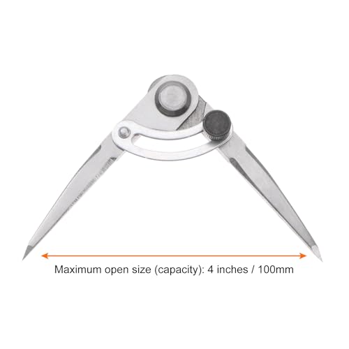 HARFINGTON Wing Divider Compass 4 Inch 100mm Adjustable Lockable Woodworking Compass for Metalworking Geometry Drawing Woodworking - size: 4"