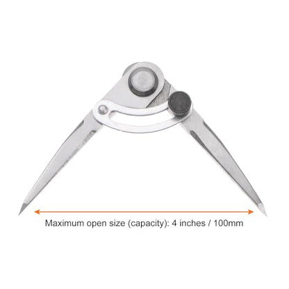 HARFINGTON Wing Divider Compass 4 Inch 100mm Adjustable Lockable Woodworking Compass for Metalworking Geometry Drawing Woodworking - size: 4"