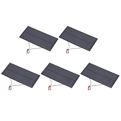 MECCANIXITY 5 Pcs 5V 1W 200mA Mini Solar Panels, Small Polycrystalline Solar Cell Panel with 2 Cable for DIY Electric Toy Materials Kits Charger, 130mm x 60mm - style: 5V 1W 200mA