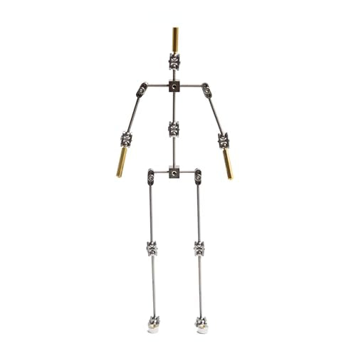 Studio Stop Motion Armature Kit - Feet Tie Down DIY Metal Puppet Figure Skeletons Easy Assembly for Animation Character Design & Creative Fun, Perfect for Stop Motion Animation (Silver, 10.6in) - size: 10.6in