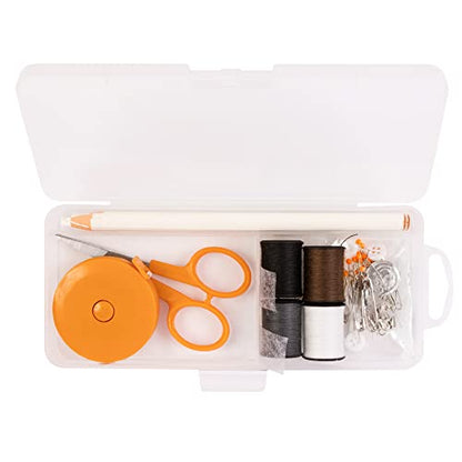 Fiskars Sewing Kit with Scissors, Measuring Tape, Pins, Thread and More, 62-Piece Sewing Set with Case, Craft Supplies, Clear, Compact(Pack of 12) - size: Compact (Pack of 12), style: Sewing accessories 62 piece
