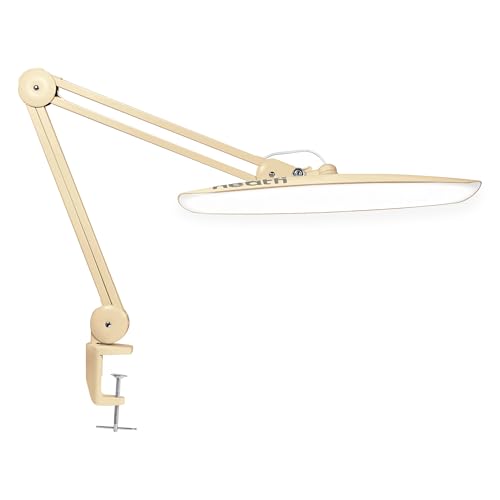 Neatfi XL 2200 Lumens 24W LED Desk Lamp – Shadow-Free Task Lighting | 4-Level Dimming | Home Office & Crafts Use | 20-Inch Wide Head (Gold, Non-CCT with Clamp) - color: Gold, size: Non-CCT with Clamp
