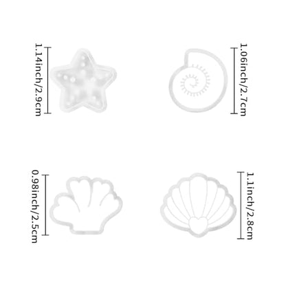 Xaekicr 4PCS Ocean Theme Polymer Clay Cutters Set – Starfish Seashell Clay Earring Cutters – Clay Tools for Polymer Clay Jewelry Making, Beach DIY Crafts Supplies - color: O color