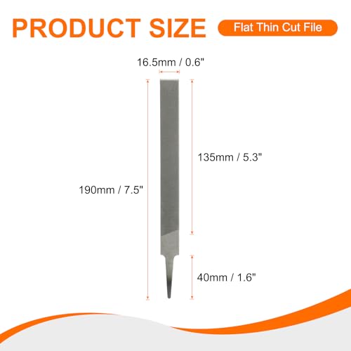 HARFINGTON Flat Thin Cut File 6" Double Cut Teeth High Carbon Steel Hand Rasp File without Handle for Metal Wood Deburring Removing - size: 6", style: Thin
