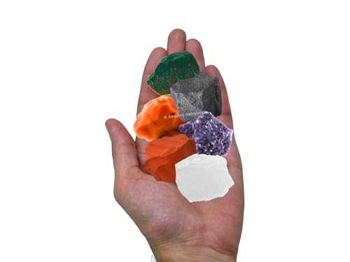 Amazing Gemstone Crystals for Menopause, Set of 6 Blood Stone, Lepidolite, Carnelian, Hematite, Red Jasper and Clear Quartz Healing Crystals and Stones - color: Menopause Crystals