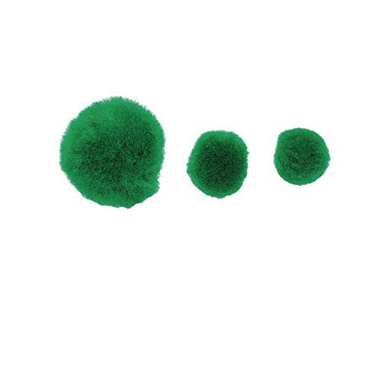 Colorations Green Super Fluffy Soft Acrylic Pom Poms, Set of 100, 3 Sizes - color: Green