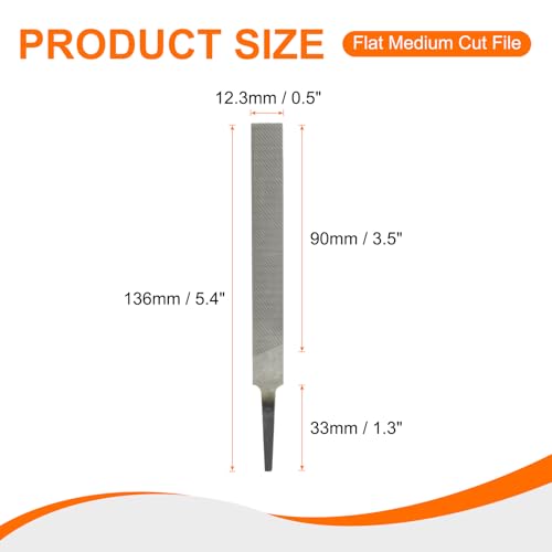 HARFINGTON Flat Medium Cut File 4" Double Cut Teeth High Carbon Steel Hand Rasp File without Handle for Metal Wood Deburring Removing - size: 4", style: Medium