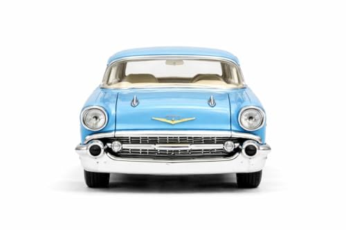KiNSMART 1957 Chevy Bel Air Coupe 1:40 Scale 5" Die Cast Metal Classic Toy Car (Blue) - color: Blue