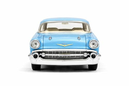KiNSMART 1957 Chevy Bel Air Coupe 1:40 Scale 5" Die Cast Metal Classic Toy Car (Blue) - color: Blue