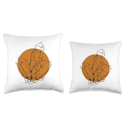Best Rocks And Minerals Guide Kit Collection Gifts Lineart Geologist Stone Mineral Collector Throw Pillow, 18x18, Multicolor - size: 18x18