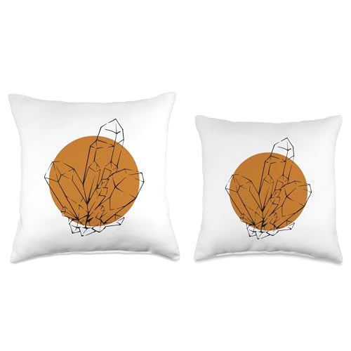 Best Rocks And Minerals Guide Kit Collection Gifts Lineart Geologist Stone Mineral Collector Throw Pillow, 16x16, Multicolor - size: 16x16